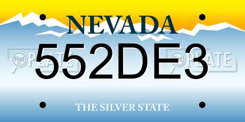 552DE3 Nevada License Plate