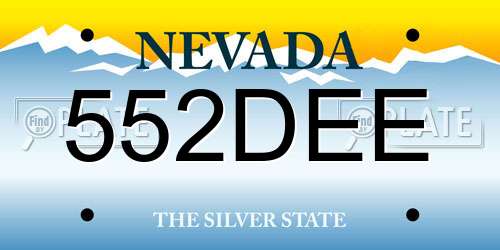 552DEE Nevada License Plate