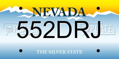 552DRJ Nevada License Plate
