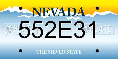 552E31 Nevada License Plate