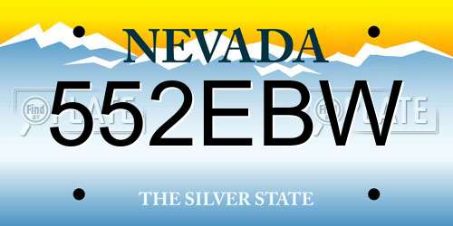 552EBW Nevada License Plate
