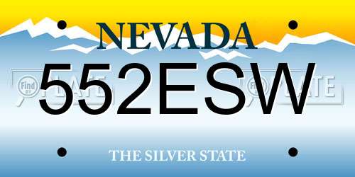 552ESW Nevada License Plate