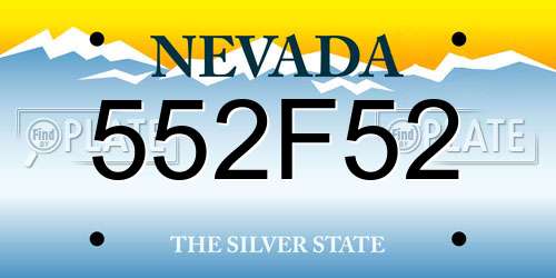 552F52 Nevada License Plate