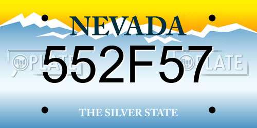 552F57 Nevada License Plate