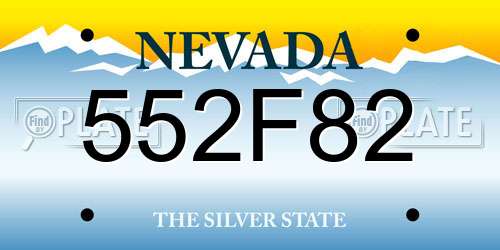 552F82 Nevada License Plate