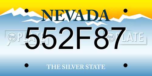 552F87 Nevada License Plate