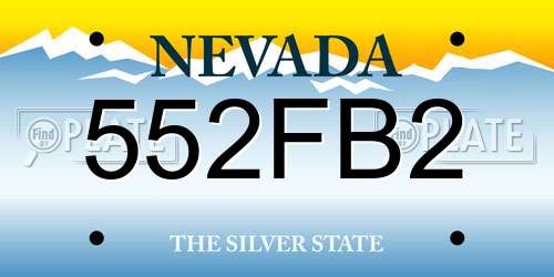 552FB2 Nevada License Plate