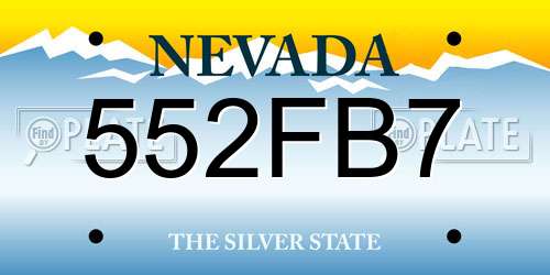 552FB7 Nevada License Plate
