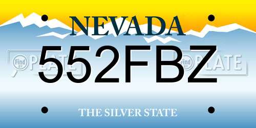 552FBZ Nevada License Plate