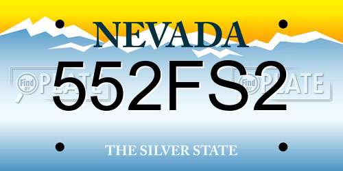 552FS2 Nevada License Plate