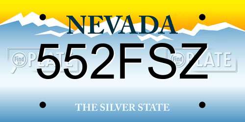 552FSZ Nevada License Plate