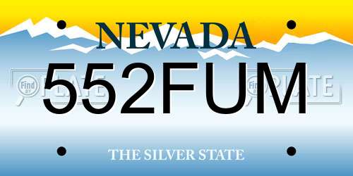 552FUM Nevada License Plate