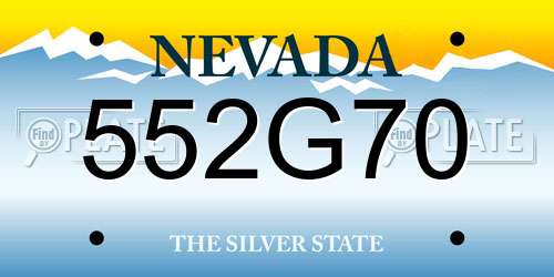 552G70 Nevada License Plate