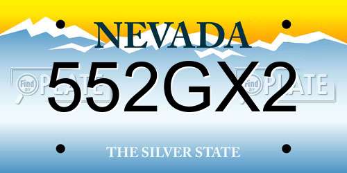 552GX2 Nevada License Plate