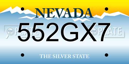 552GX7 Nevada License Plate