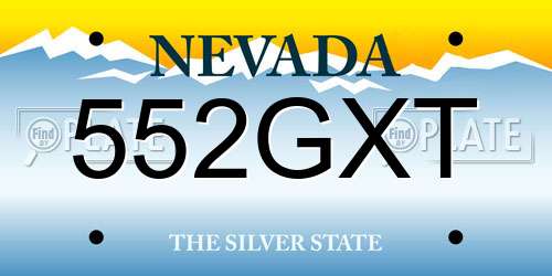 552GXT Nevada License Plate