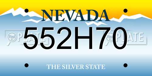 552H70 Nevada License Plate