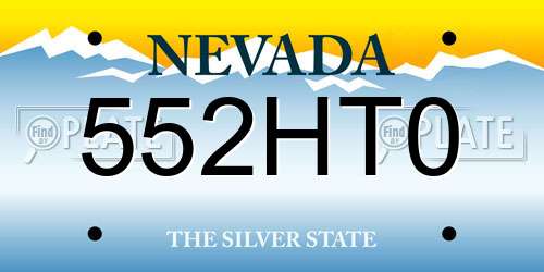 552HT0 Nevada License Plate