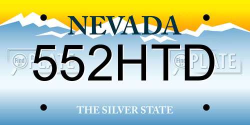 552HTD Nevada License Plate
