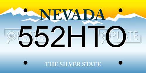 552HTO Nevada License Plate