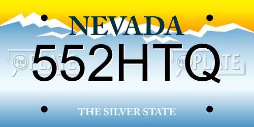 552HTQ Nevada License Plate