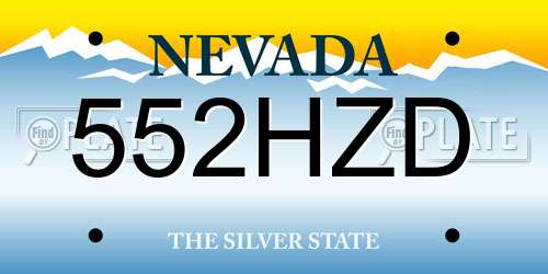 552HZD Nevada License Plate