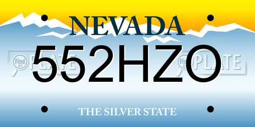 552HZO Nevada License Plate