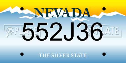 552J36 Nevada License Plate