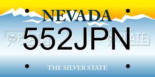 552JPN Nevada License Plate