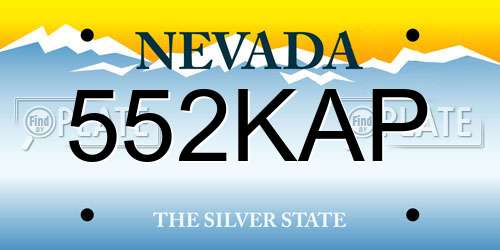 552KAP Nevada License Plate