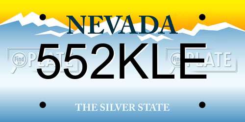 552KLE Nevada License Plate