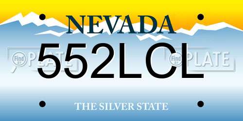 552LCL Nevada License Plate