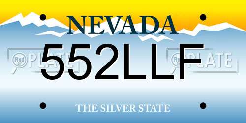 552LLF Nevada License Plate