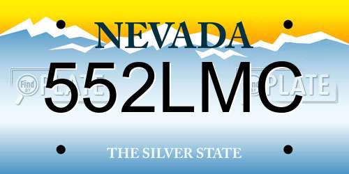 552LMC Nevada License Plate