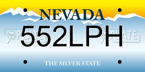 552LPH Nevada License Plate