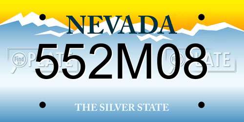 552M08 Nevada License Plate