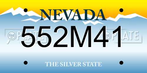 552M41 Nevada License Plate