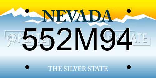 552M94 Nevada License Plate