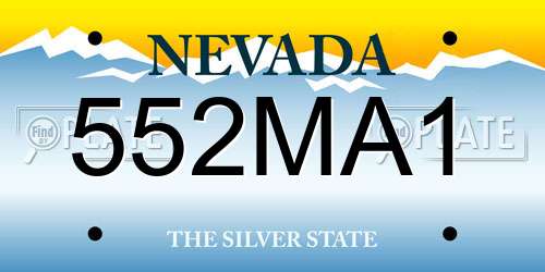 552MA1 Nevada License Plate