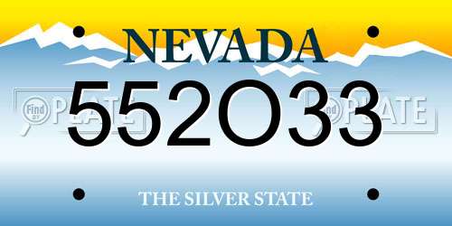 552O33 Nevada License Plate