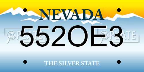 552OE3 Nevada License Plate