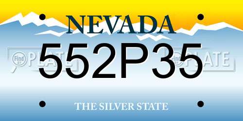 552P35 Nevada License Plate