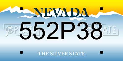 552P38 Nevada License Plate