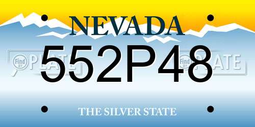 552P48 Nevada License Plate
