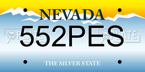 552PES Nevada License Plate