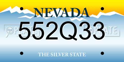 552Q33 Nevada License Plate
