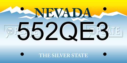 552QE3 Nevada License Plate