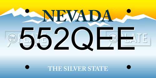 552QEE Nevada License Plate
