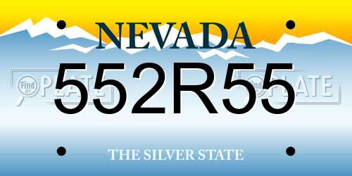 552R55 Nevada License Plate