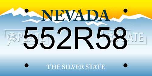 552R58 Nevada License Plate